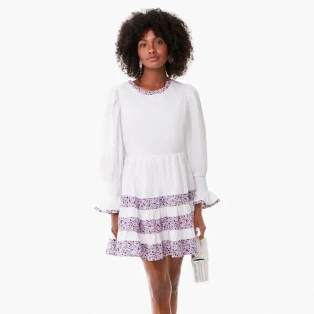 Pomander Place by Tuckernuck Women's Floral Tiered Fran Mini Swing Dress sz M